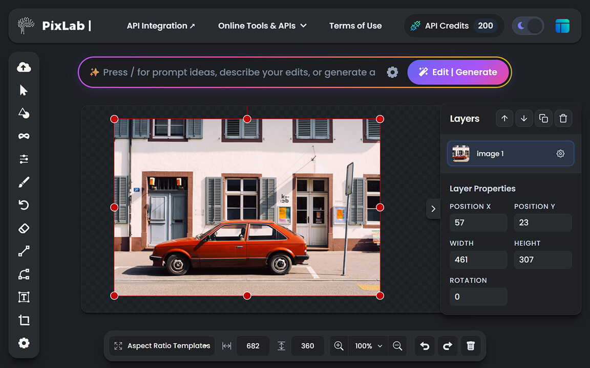 Illustration of browser-based AI photo editor with image enhancement and object removal tools