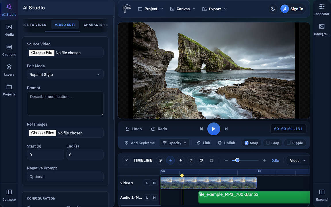 AI Clip Generator extracting highlights from long-form video