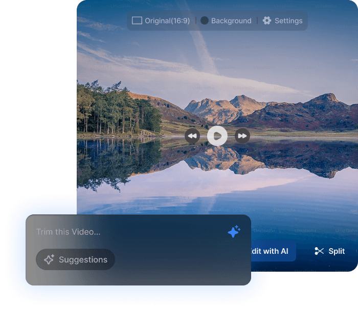 Browser-based video editing interface with smart editing tools