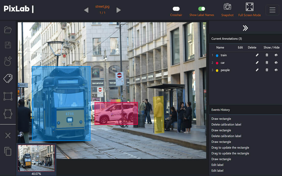 Polygon, brush, and box tools in PixLab Annotate