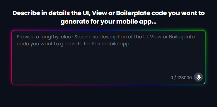 Describe your UI or code