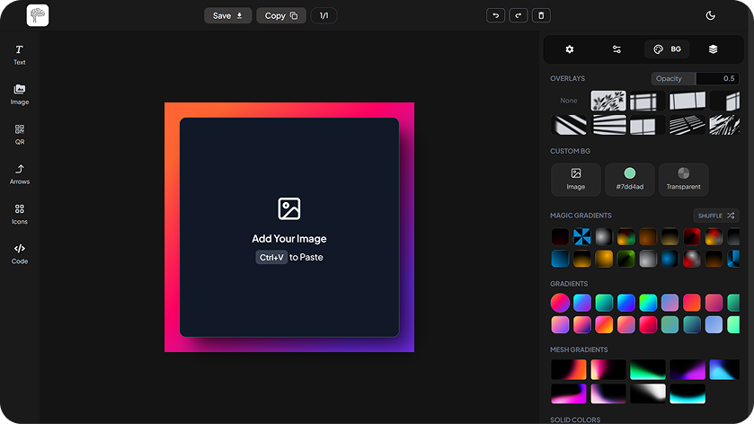 Creative Tools interface showcasing design and editing capabilities
