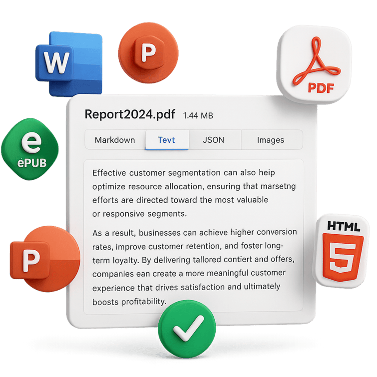 Document intelligence workflow showing data extraction from various document types