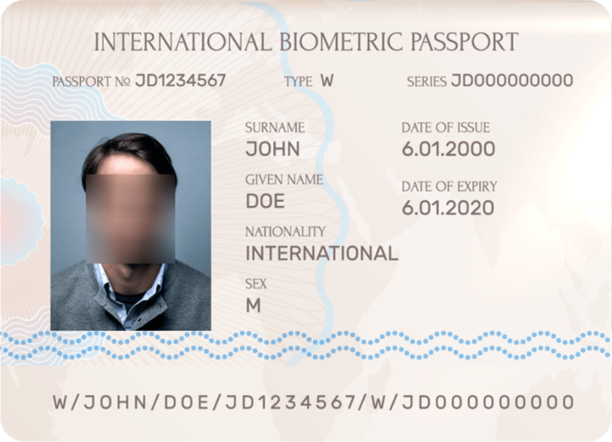 Illustration of document intelligence API extracting structured fields from passports and ID documents