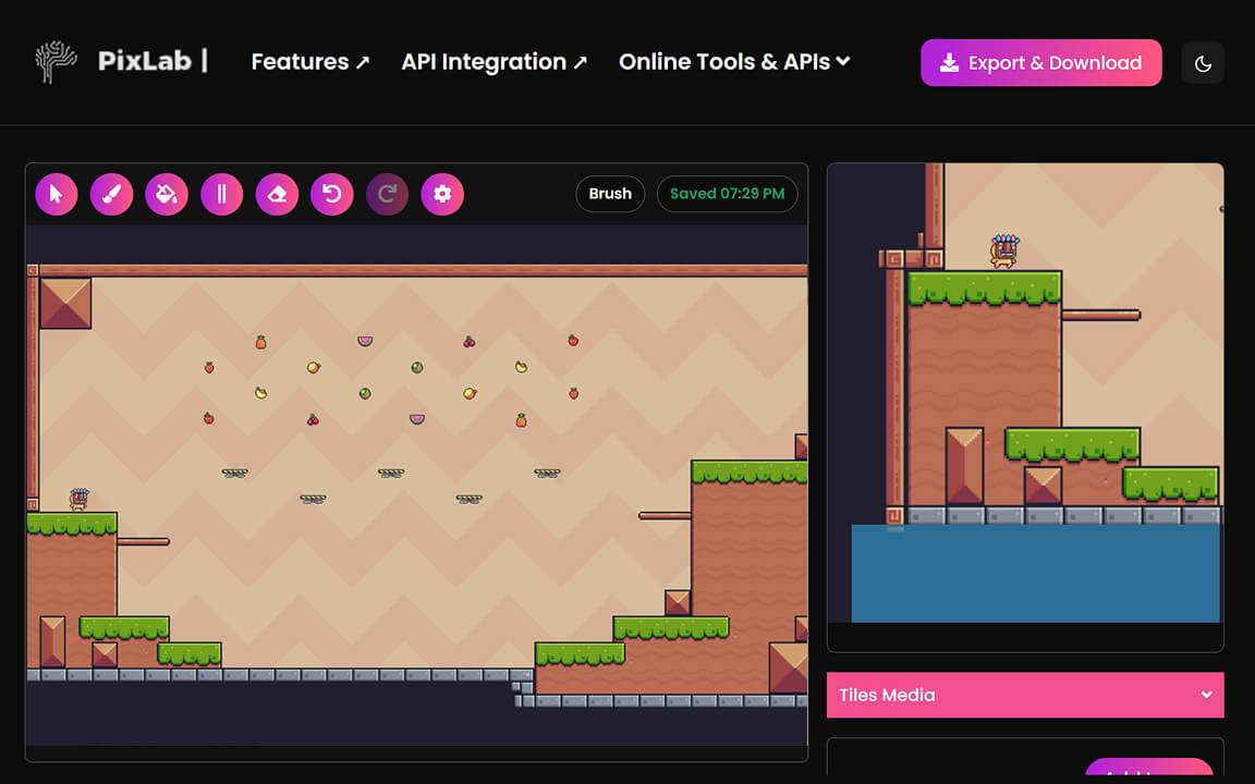 2D level editor real game workflow