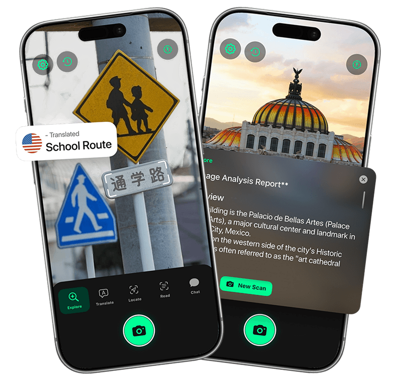 PixLab World Lens performing real-time object and text recognition through the iPhone camera